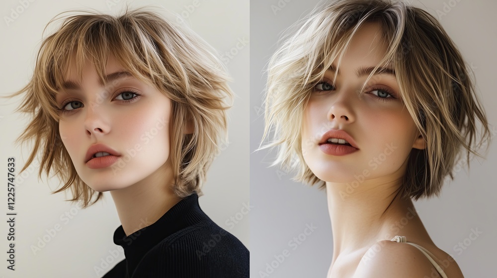 Shaggy layers and mini bangs for short hair Shaggy layers and mini bangs for short hair