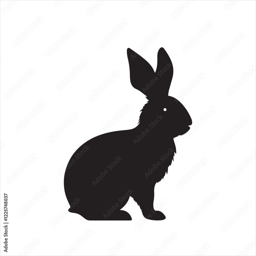 Minimalist Rabbit Silhouette in Black Minimalist Rabbit Silhouette in Black