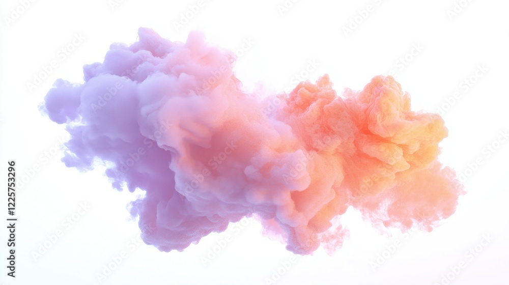 Obraz premium Abstract Ink Cloud: Pastel Hues Symbolize Creativity, Ideal for Design and Art Projects