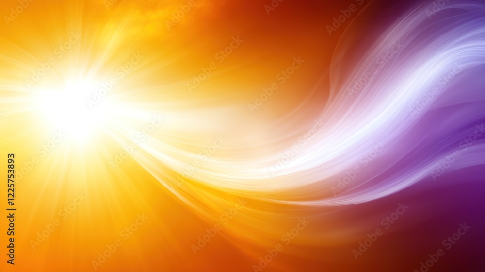 Fototapeta premium Abstract swirling light, orange, purple, and white.