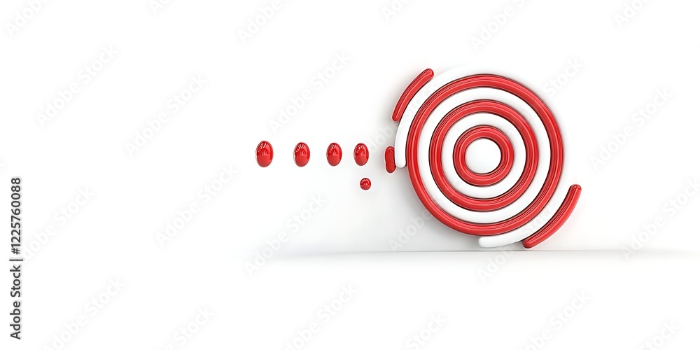 3D Target Icon with Red and White Circles 3D Render 3D Target Icon with Red and White Circles 3D Render