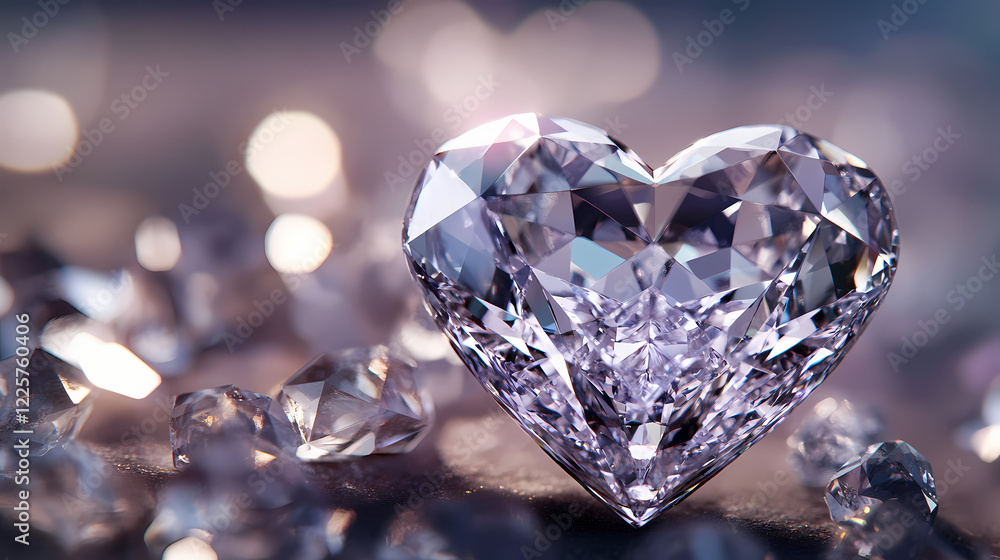 Fototapeta premium close low beautifully heart diamond