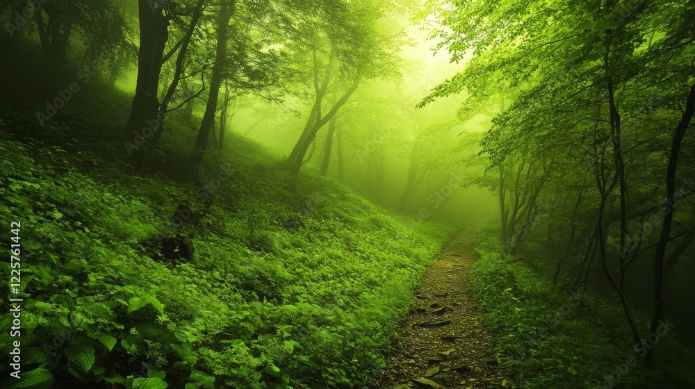 Fototapeta premium Beautiful green lush plantation rain forest