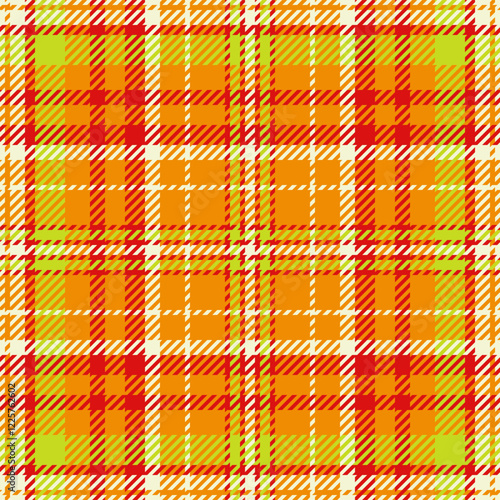 Vibrant autumnal plaid pattern in warm oranges, reds, and yellows. Perfect for textile design, fallthemed projects, or adding a touch of seasonal cheer to your designs.