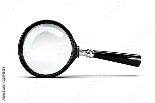 Magnifying glass icon with silver handle photo