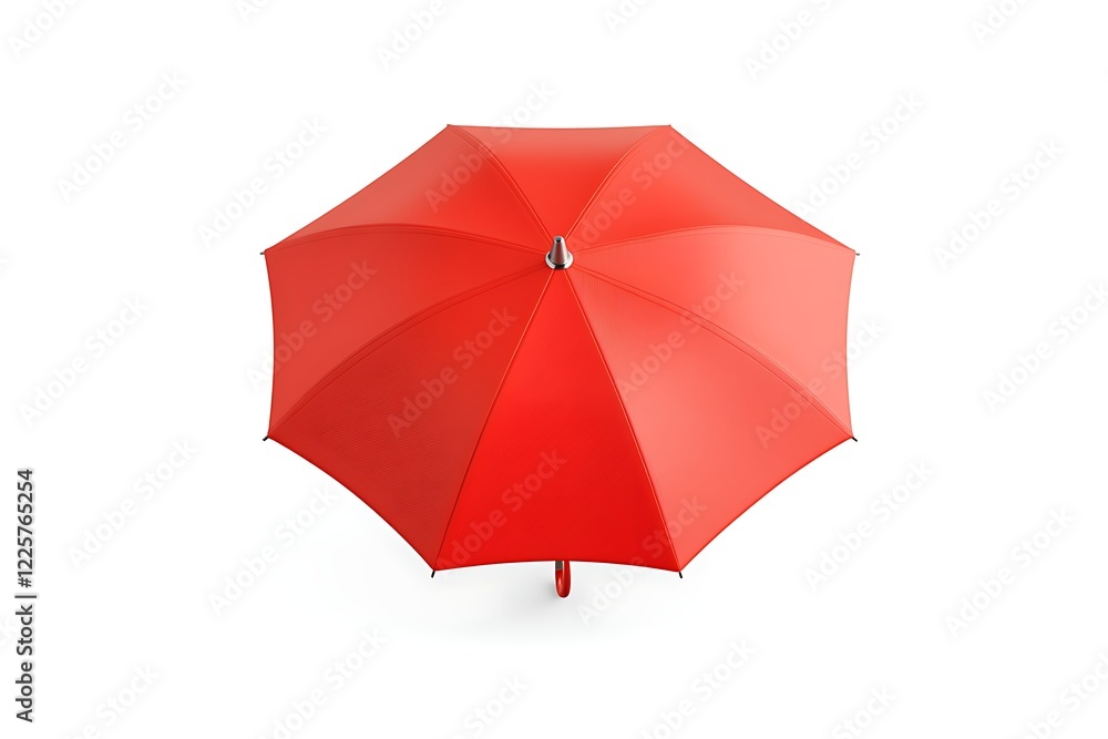 Red umbrella icon with metallic handle Red umbrella icon with metallic handle