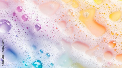 Abstract background foam texture pastel color with bubble top view

