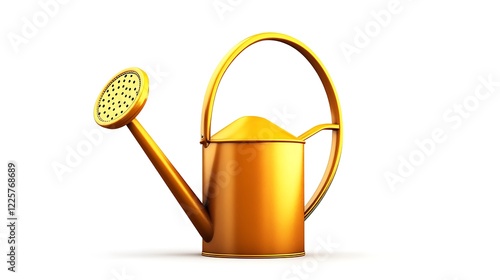 Metallic watering can icon photo