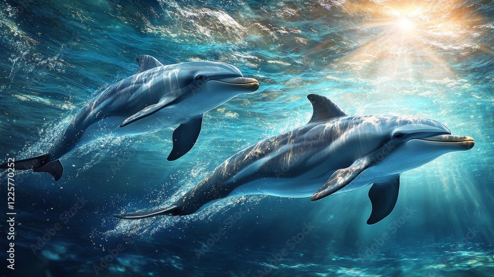 Fototapeta premium Dolphins in the sea