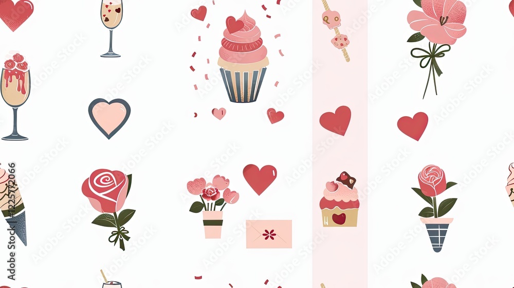 Valentine's Day elements clip art set