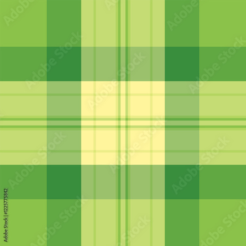 Checks plaid seamless tartan, basic textile check vector. Production pattern texture background fabric in green and lime colors.