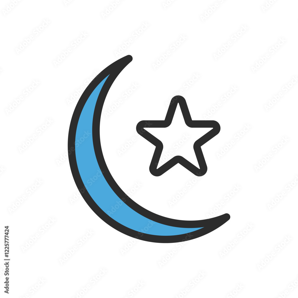 Cresent Moon icon vector stock illustration Cresent Moon icon vector stock illustration