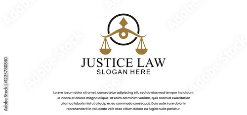 legal logo with the concept of the symbol of the pillar of justice, creative premium for lawyers and law firms