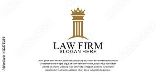 legal logo with the concept of the symbol of the pillar of justice, creative premium for lawyers and law firms