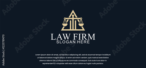 legal logo with the concept of the symbol of the pillar of justice, creative premium for lawyers and law firms