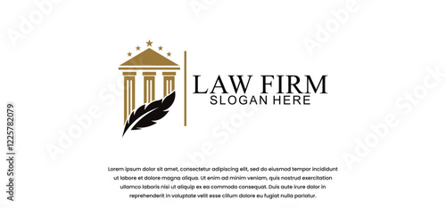 legal logo with the concept of the symbol of the pillar of justice, creative premium for lawyers and law firms