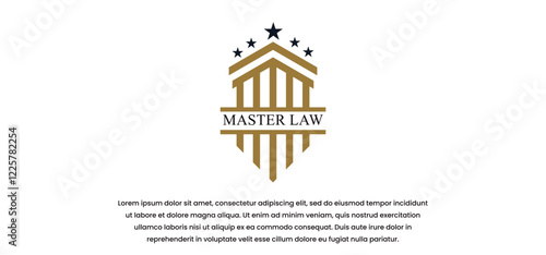 legal logo with the concept of the symbol of the pillar of justice, creative premium for lawyers and law firms