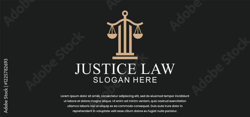 legal logo with the concept of the symbol of the pillar of justice, creative premium for lawyers and law firms