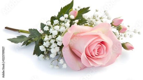 Beautiful Pink Rose Bouquet with Baby's Breath