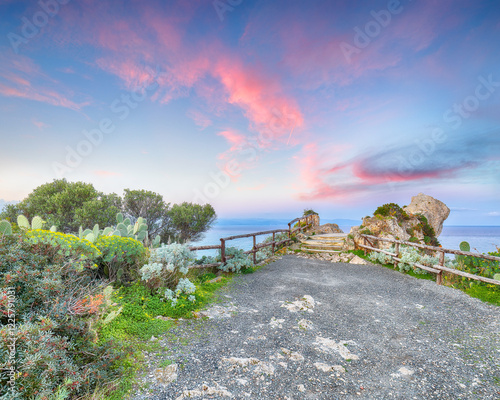 Obraz na płótnie Unbelivable spring view on the the cape Milazzo panorama of nature reserve. w salonie