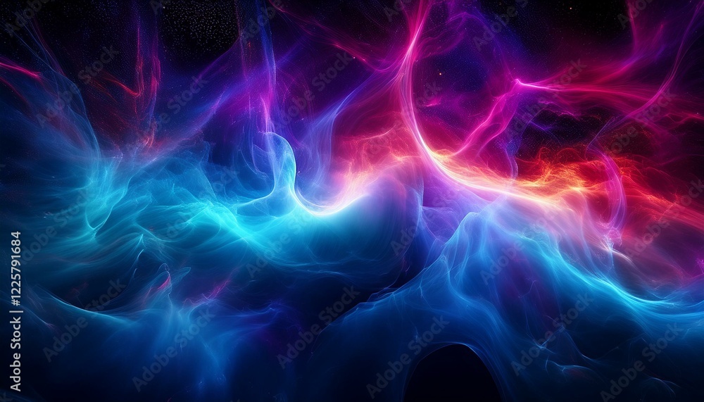 Fototapeta premium 오로라보다 화려한 색상의 플라즈마 구름이 우주를 채운 장면