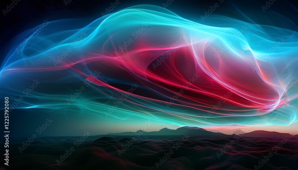 Fototapeta premium 오로라보다 화려한 색상의 플라즈마 구름이 우주를 채운 장면