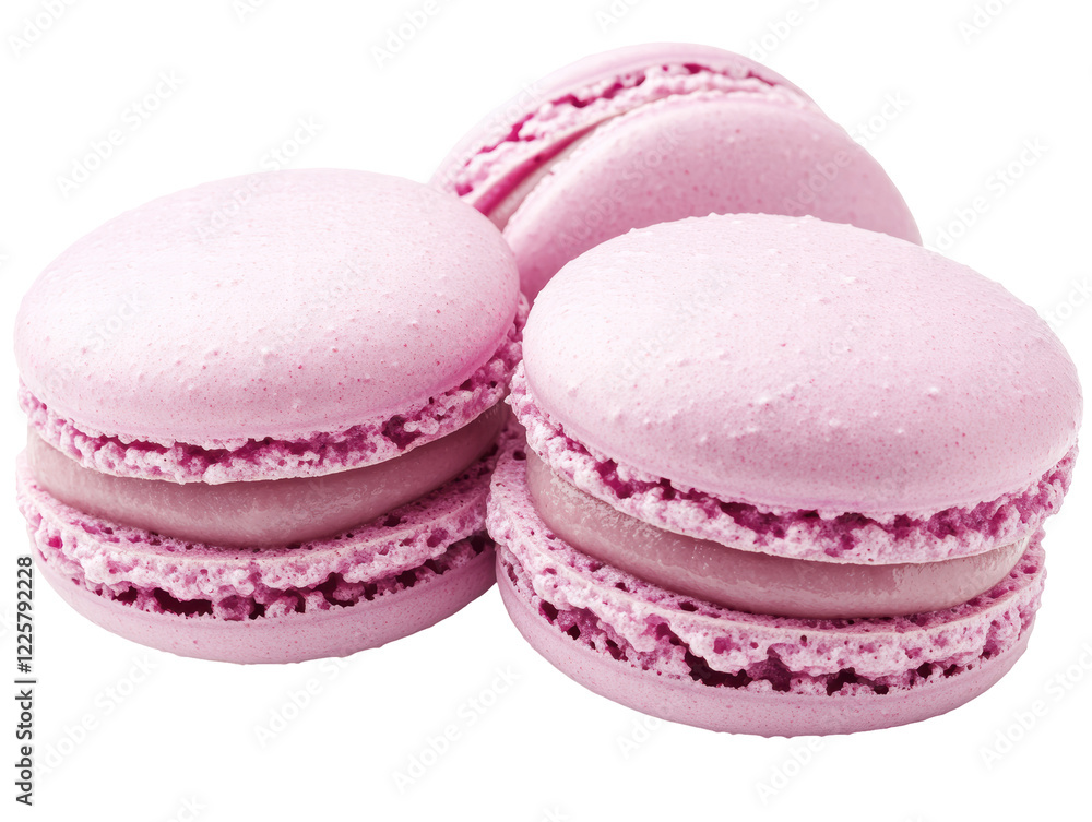 Isolated Three Pink Macarons Isolated Three Pink Macarons