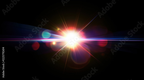 Lense flare overlay on black background. The background can be remove with a blending mode like screen.
