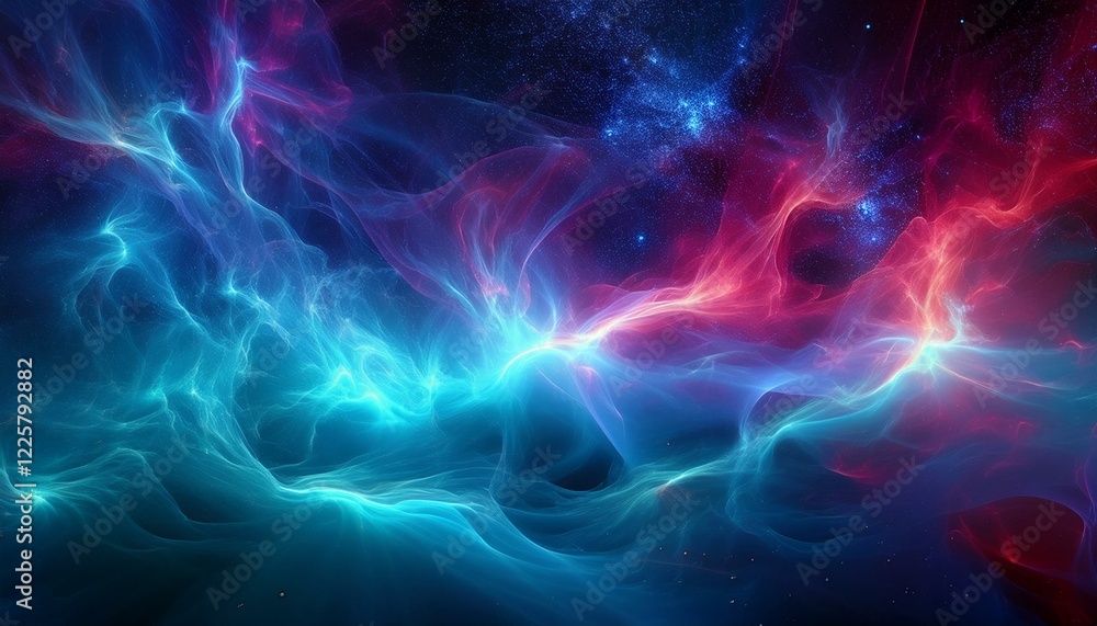 Obraz premium 오로라보다 화려한 색상의 플라즈마 구름이 우주를 채운 장면