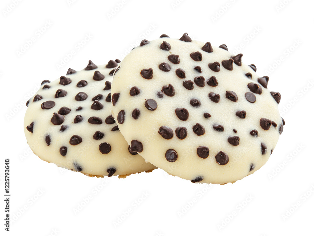 Isolated Two Chocolate Chip Cookies Isolated Two Chocolate Chip Cookies