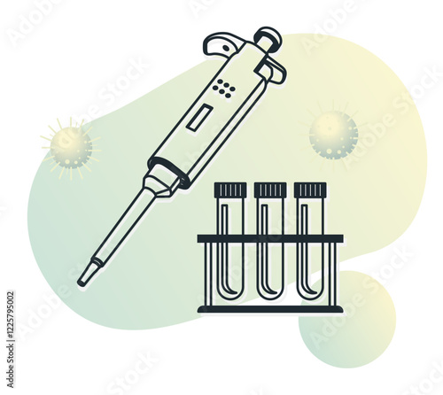 Micropipette - PCR Testing Lab Apparatus - Illustration
