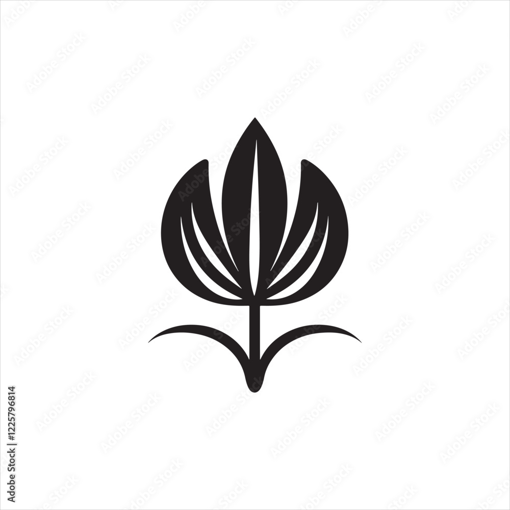 Minimalist tulip flower Silhouette in Black Minimalist tulip flower Silhouette in Black