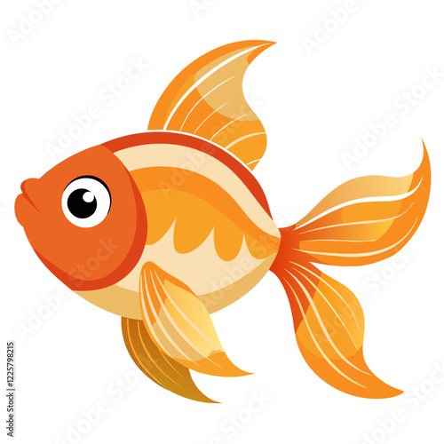 Freshwater Fish Vector Illustrations: Cartoons, Clipart, and Line Art on White Background