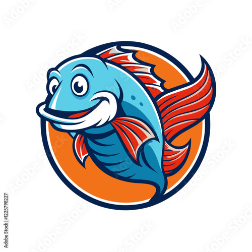 Freshwater Fish Vector Illustrations: Cartoons, Clipart, and Line Art on White Background