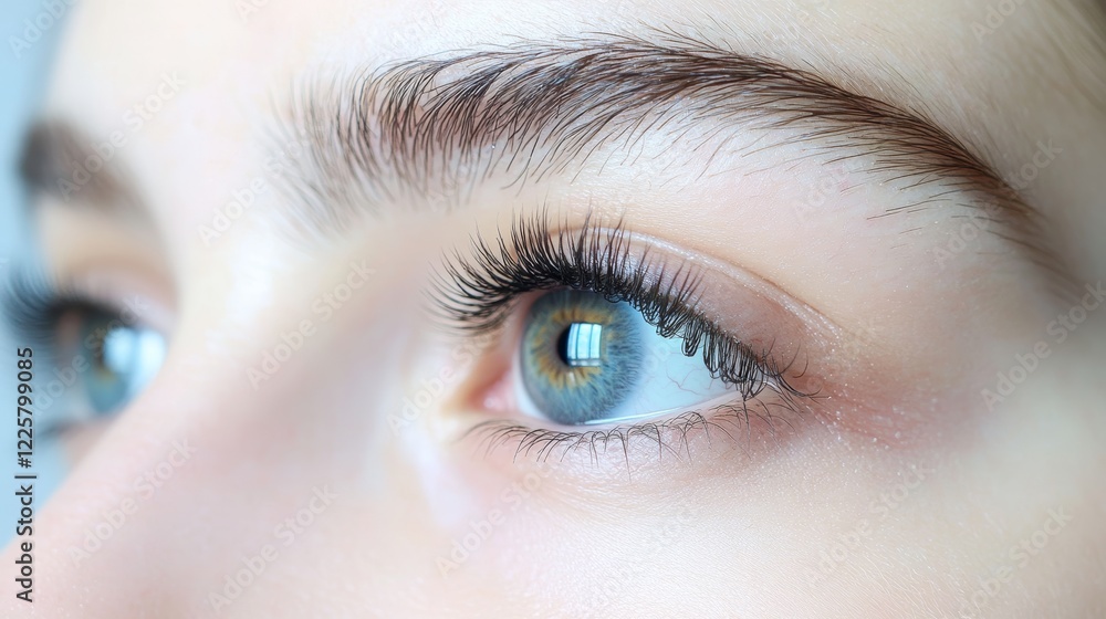 Obraz premium Lash extensions macro eye before and after