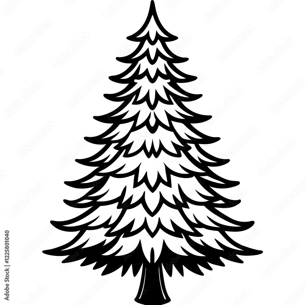 Trees Vector Illustration: Cartoons, Clipart, Line Art on White Background Trees Vector Illustration: Cartoons, Clipart, Line Art on White Background