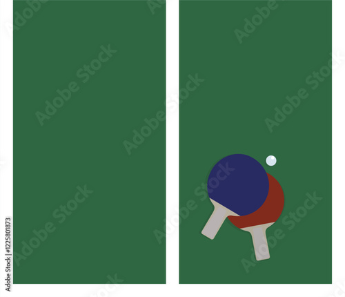 Poster design for the game of ping pong. Table tennis case. Vector flat illustration. Ping pong table tennis. Poster