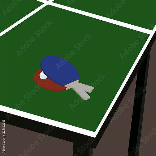 Poster design for the game of ping pong. Table tennis case. Vector flat illustration. Ping pong table tennis. Poster
