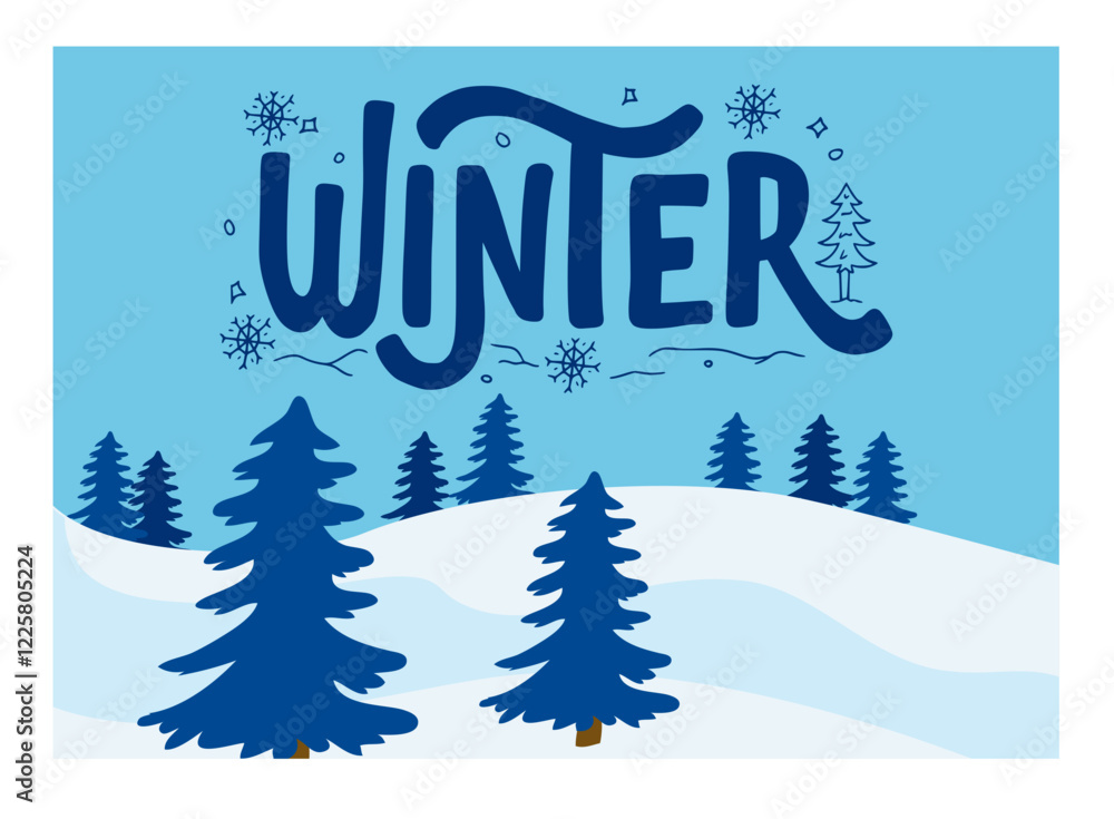 Fototapeta premium Winter holiday poster. Winter flyer vector design