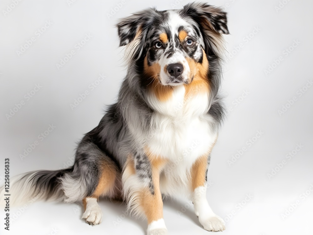 Adorable Australian Shepherd Dog Studio Portrait Adorable Australian Shepherd Dog Studio Portrait