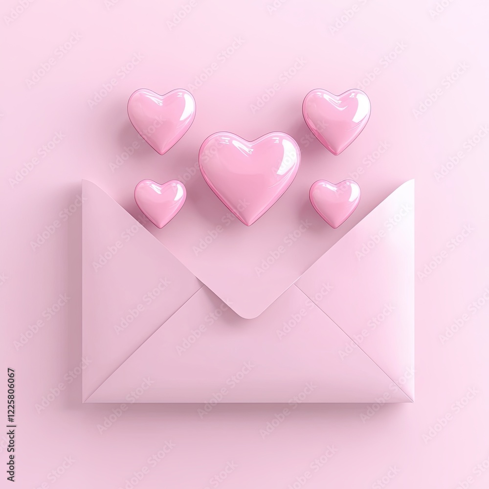 On February a heart-themed envelope for Valentine's Day includes a rose flower gift, embodying love, romance, and romantic relationships On February a heart-themed envelope for Valentine's Day includes a rose flower gift, embodying love, romance, and romantic relationships