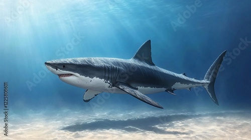 Great White Shark Swimming Underwater