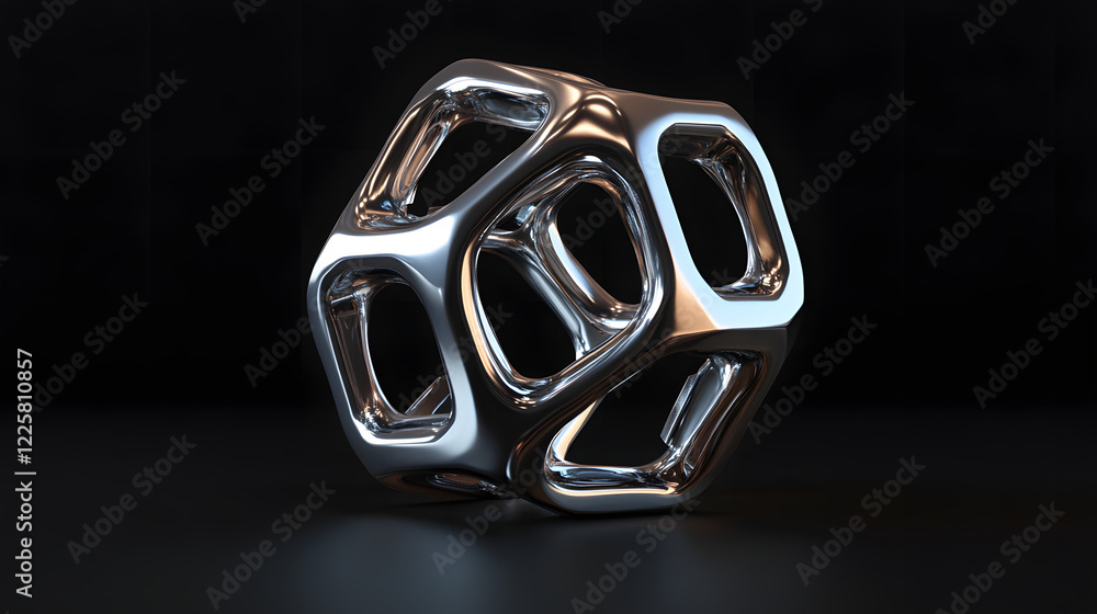 Abstract futuristic metal cube. Science fiction block design. 3D rendering
Abstract futuristic metal cube. Science fiction block design. 3D rendering