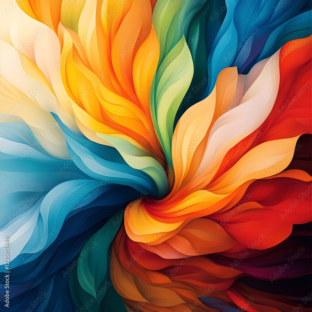 Vibrant Swirling Abstract Colorful Flower Petals Design Vibrant Swirling Abstract Colorful Flower Petals Design