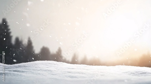 Wallpaper Mural Snowy Landscape with Sunlight Torontodigital.ca