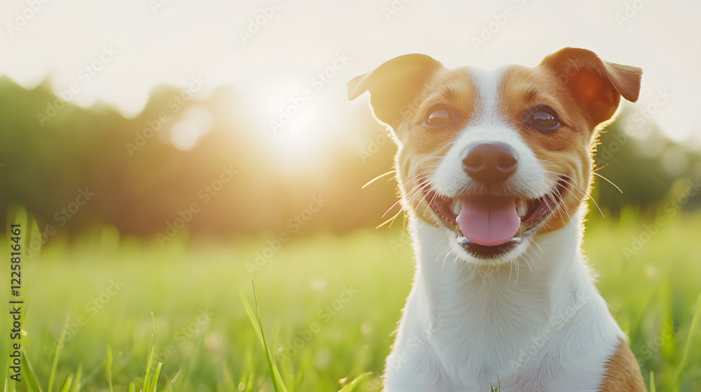 dog sitting in a sunlit grassy field, enjoying a peaceful moment, with its bright eyes reflecting happiness and curiosity.
dog sitting in a sunlit grassy field, enjoying a peaceful moment, with its bright eyes reflecting happiness and curiosity.