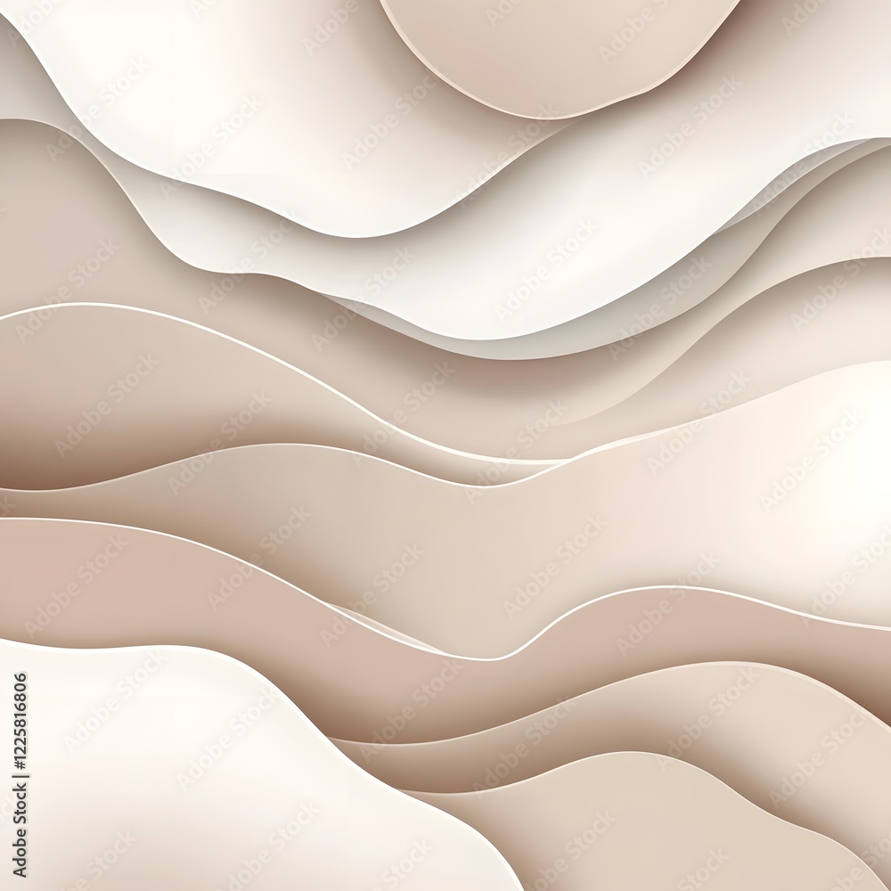 Fototapeta premium Abstract Beige Wave Layers Background Design