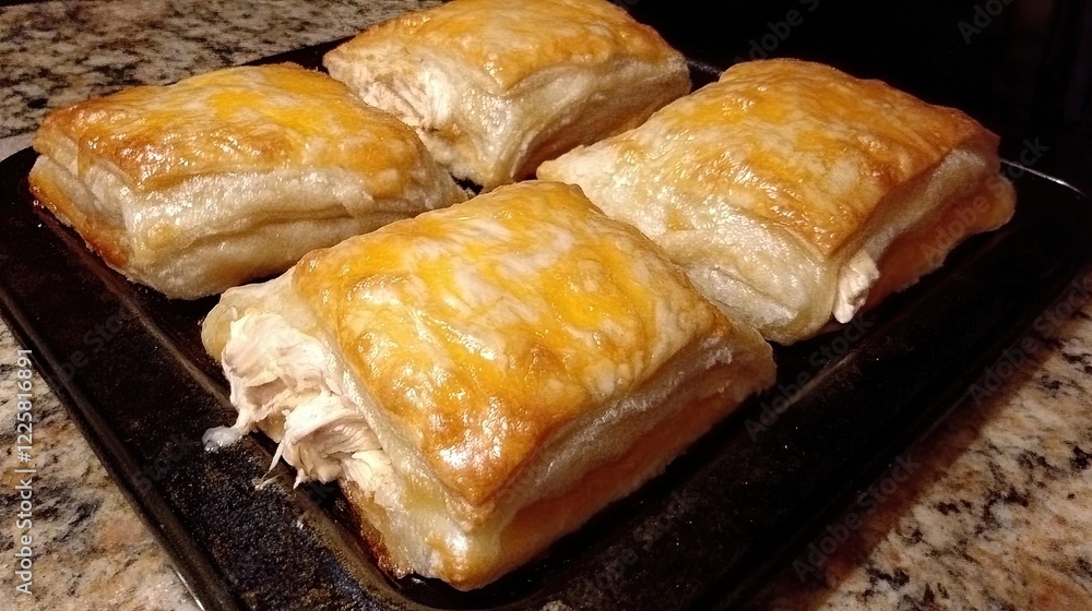 Savory Chicken and Cheddar Crescent Rolls Fresh From the Oven Ready to Be Enjoyed Savory Chicken and Cheddar Crescent Rolls Fresh From the Oven Ready to Be Enjoyed