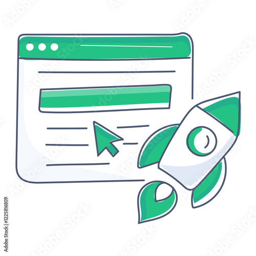 Website Launch Icon. Digital Growth and Online Presence Illustration for Business Expansion. – Transparent PNG