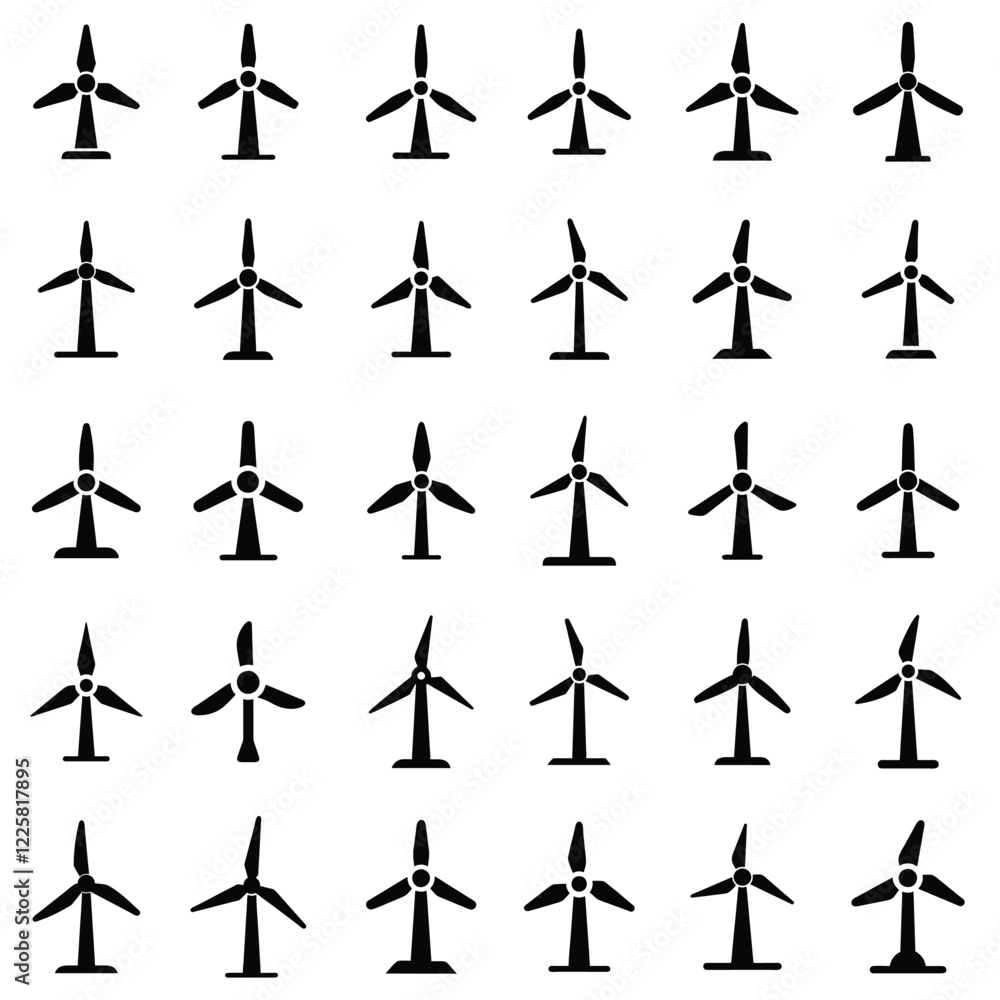 Wind energy turbine vector silhouette.Wind turbine silhouette, Wind turbine svg, Wind turbine clipart, Wind turbine vector set. Wind energy turbine vector silhouette.Wind turbine silhouette, Wind turbine svg, Wind turbine clipart, Wind turbine vector set.